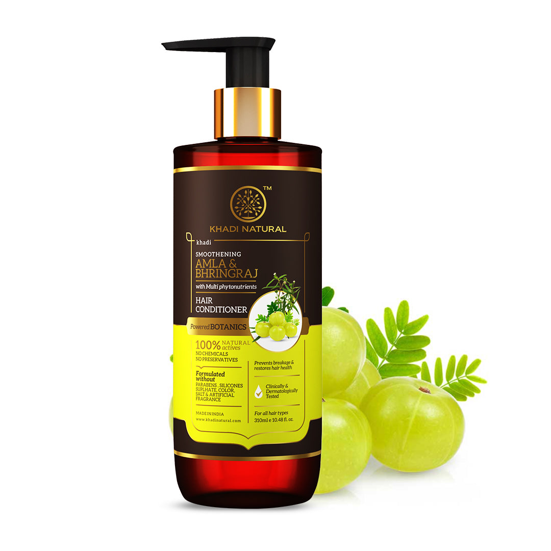 Khadi Natural Amla & Bhringraj Hair Conditioner - Paraben, Silicones, Sulphate, Color, Salt & Artificial Fragrance Free - 310ml