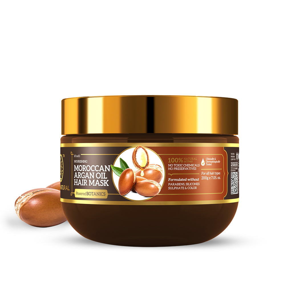Khadi Natural Moroccan Argan Oil Hair Mask β SLS, Paraben & Color-Free - 200gm