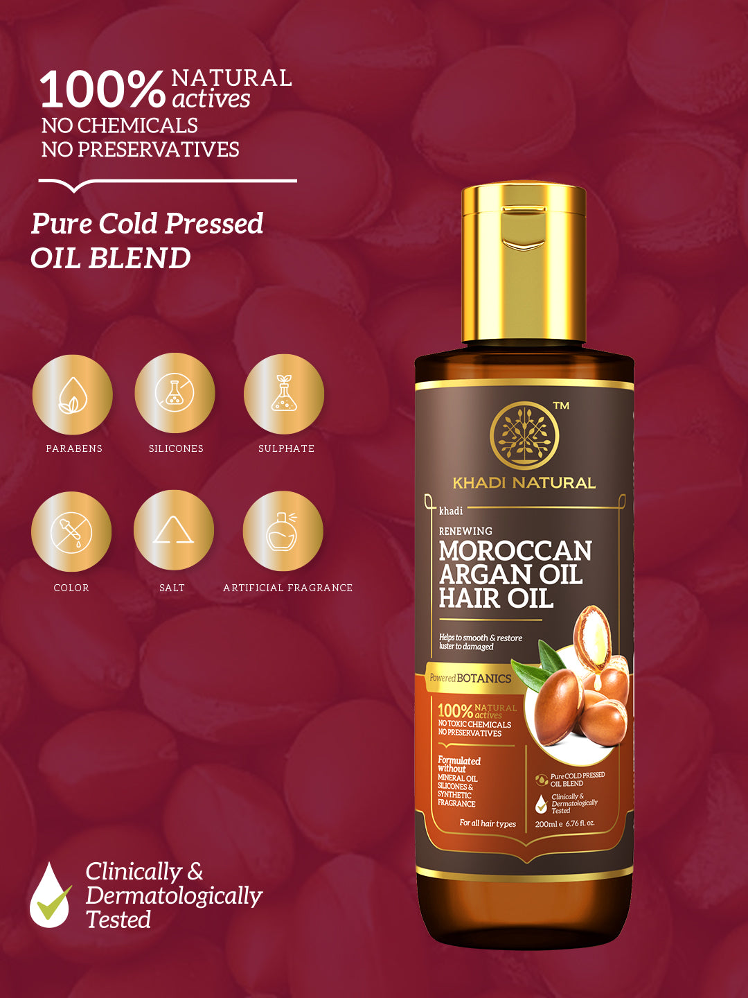 Khadi Natural Moroccan Argan Hair oil - 200ml