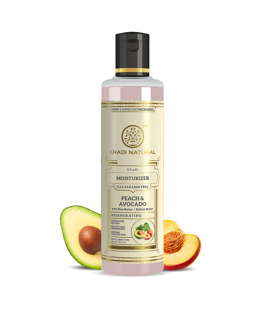 Khadi Natural Peach Avocado Moisturizer with SLS & Paraben Free - 210ml