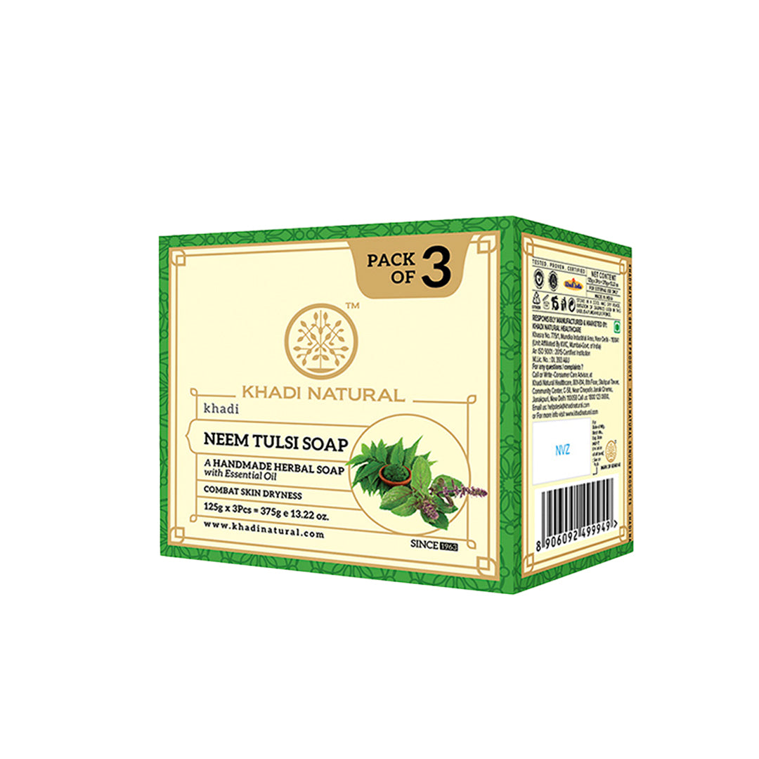 Khadi Natural Herbal Neem Tulsi Soap Combo Pack Of 3 β 125gm Each
