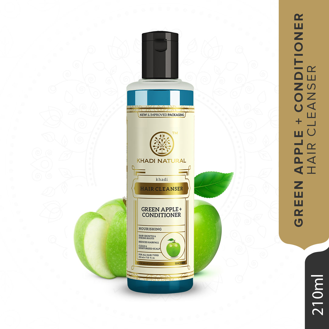 KHADI NATURAL Green Apple + Conditioner Hair Cleanser - 210 ml