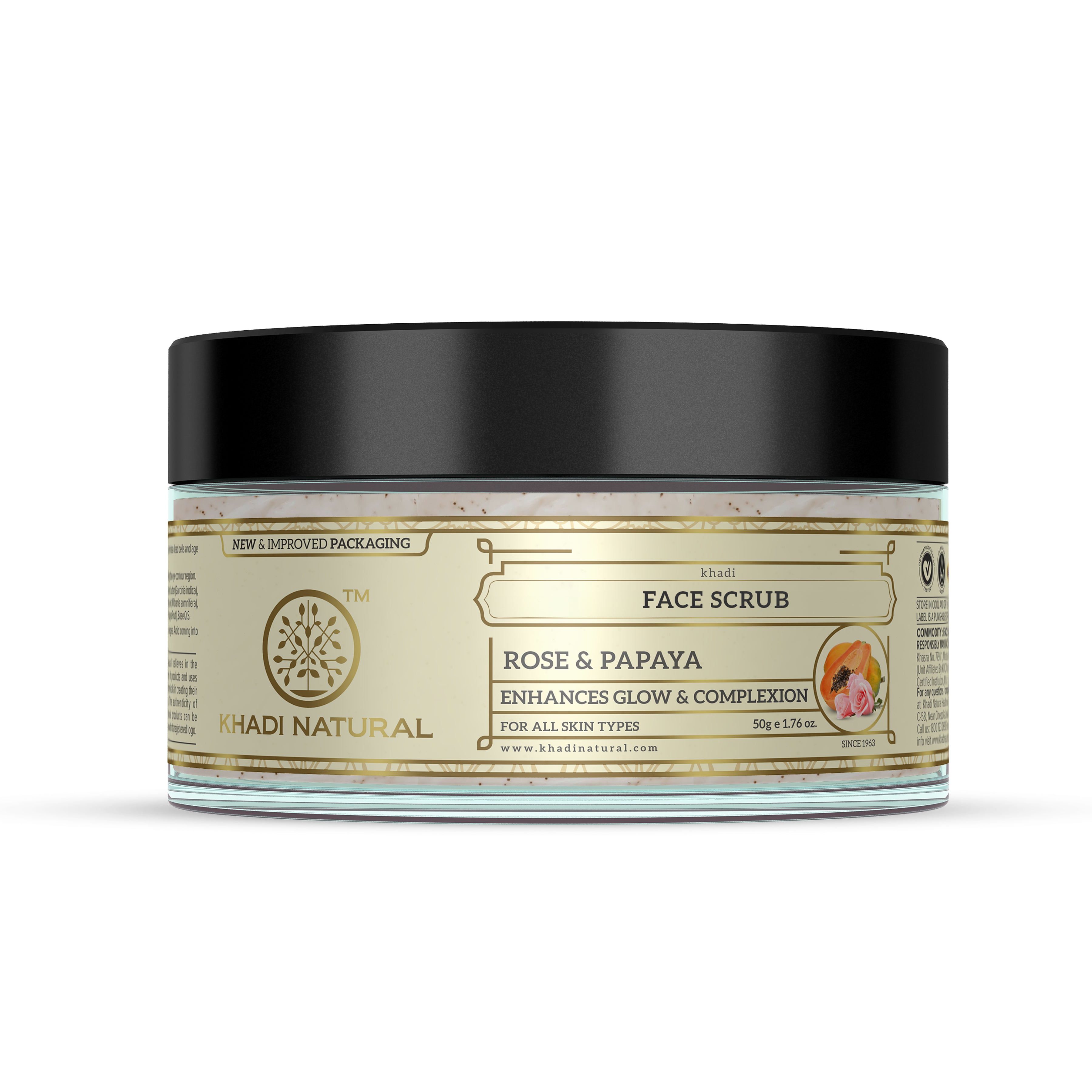 Khadi Natural Rose & Papaya Face Scrub - 50gm