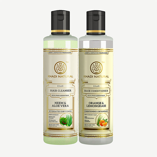 Khadi Natural Oily Scalp Balance Cleanser & Conditioner Care Kit - 2 Step Set