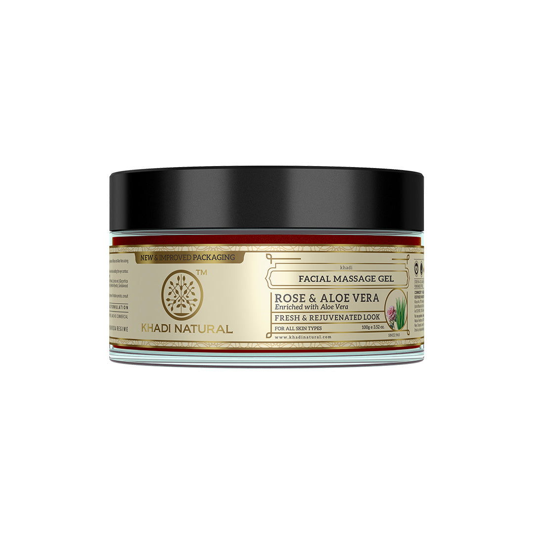 Khadi Natural Rose & Aloevera Facial Massage Gel - 100gm