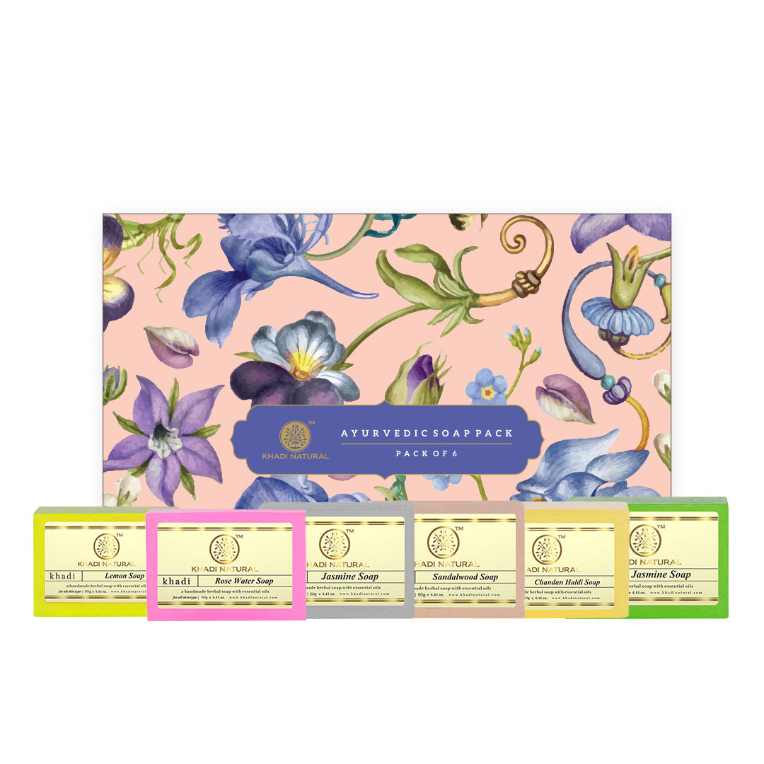 Khadi Natural Ayurvedic Soap Kit Combo Pack Of 6 – 50gm Each
