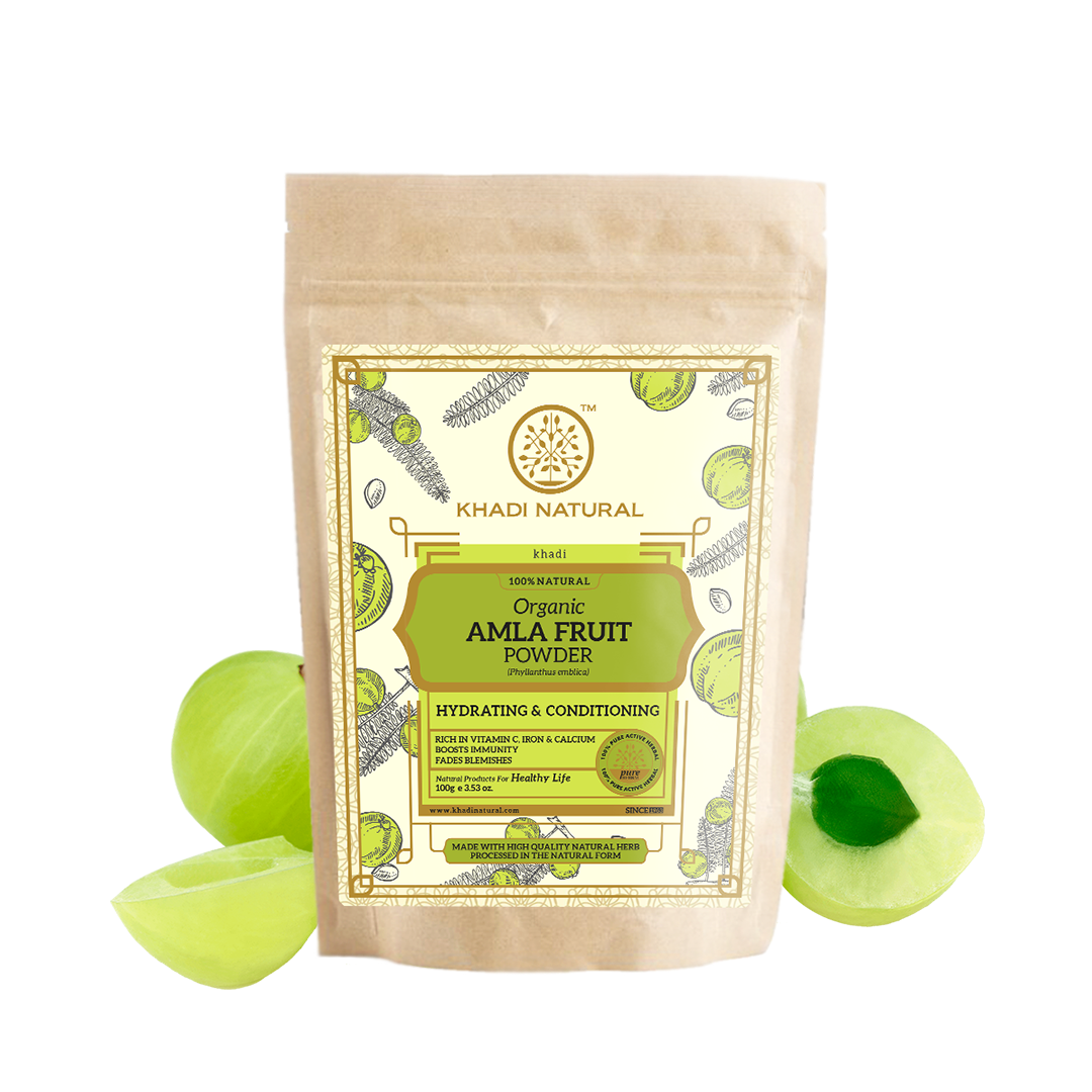Khadi Natural Organic Amla Fruit Powder For Hair Care - 100% Natural - 100gm