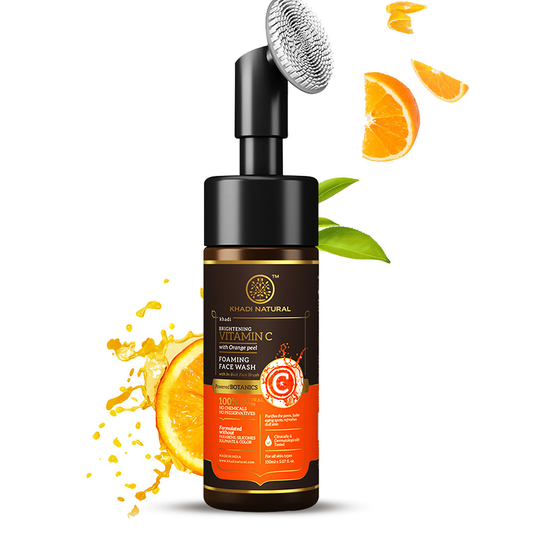 Khadi Natural Vitamin C Foaming Face Wash With In- Built Face Brush-150ml
