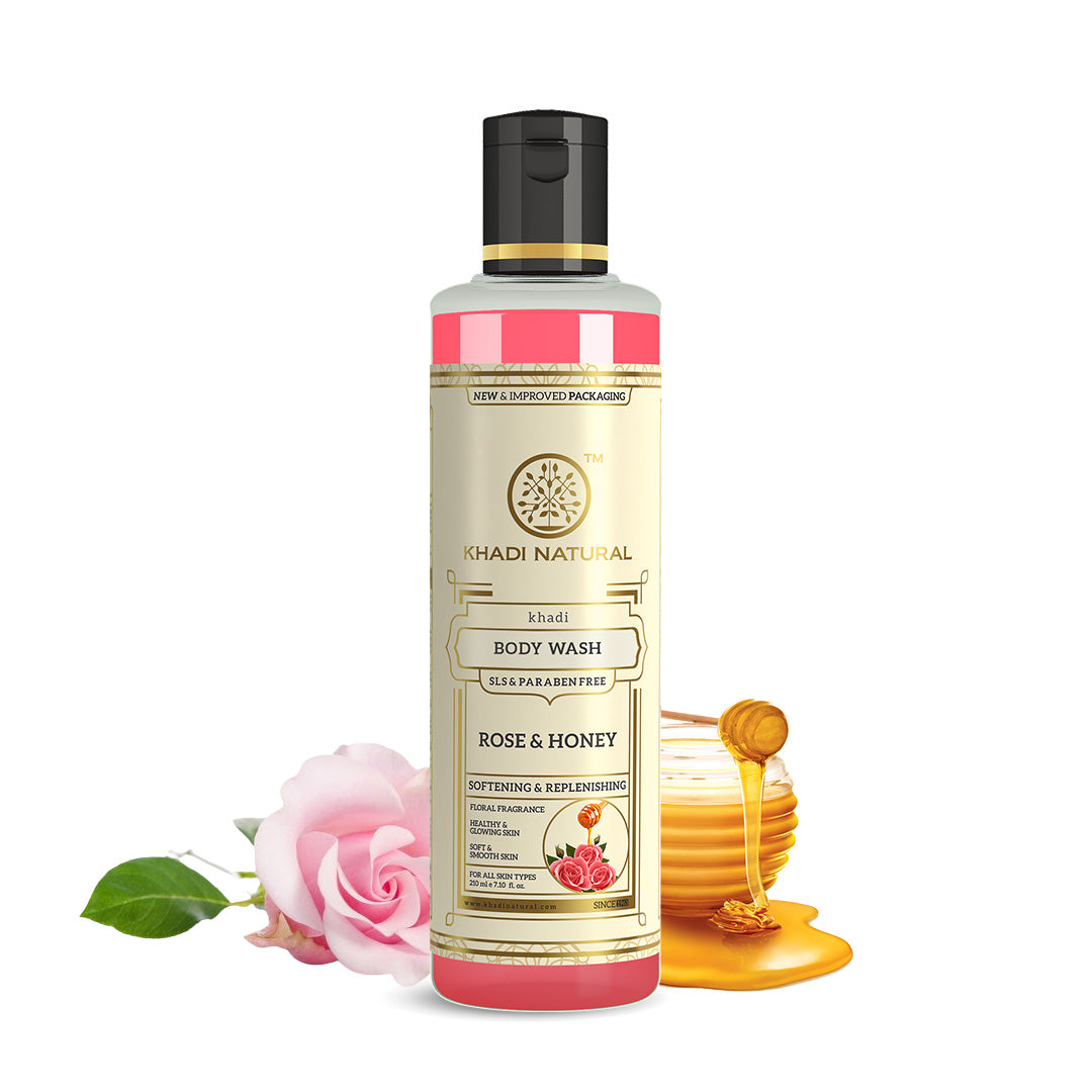 Khadi Natural Rose & Honey Body Wash SLS & Paraben Free - 210ml Sale