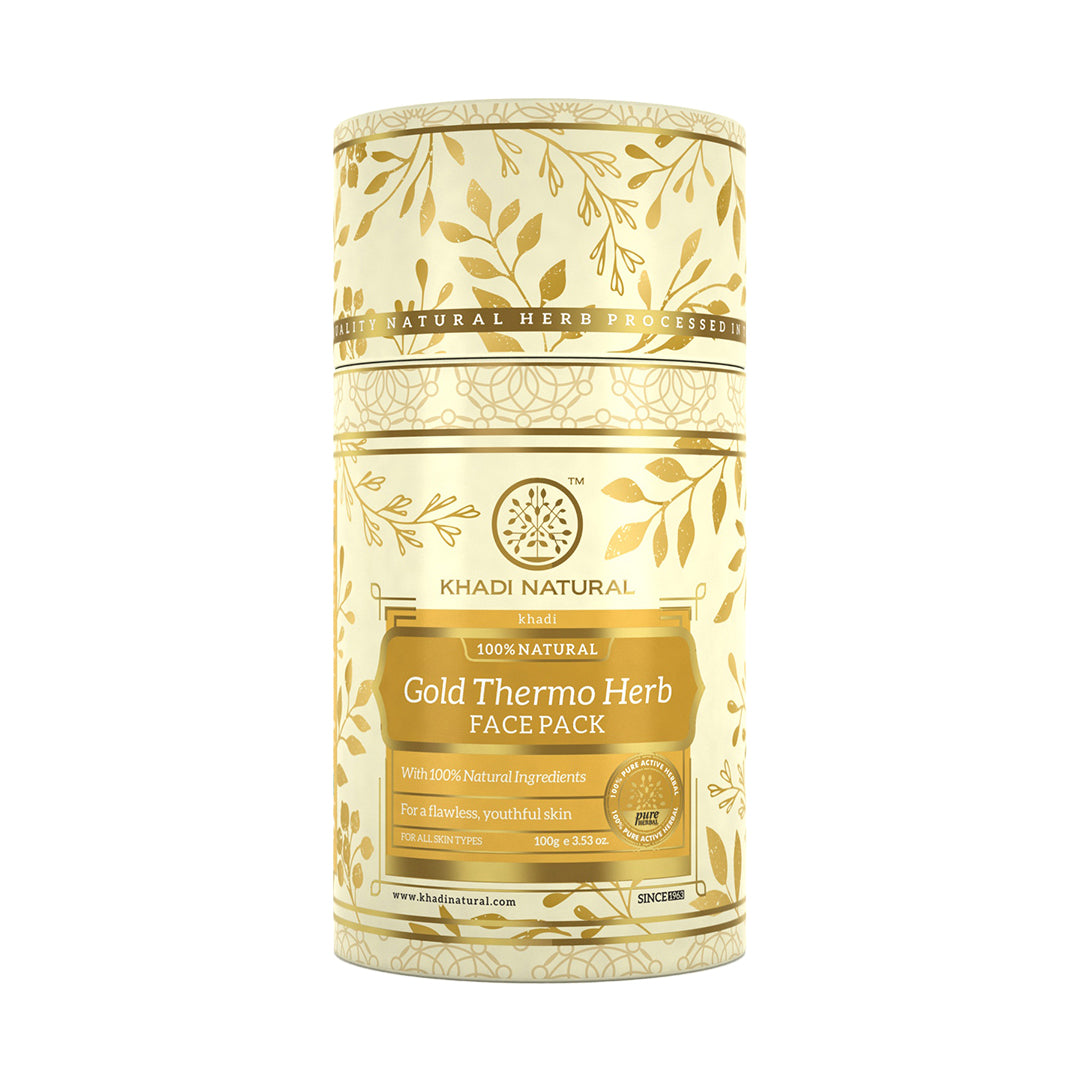 Khadi Natural Gold Thermo Herb Skin Tightning Face Pack - 100gm