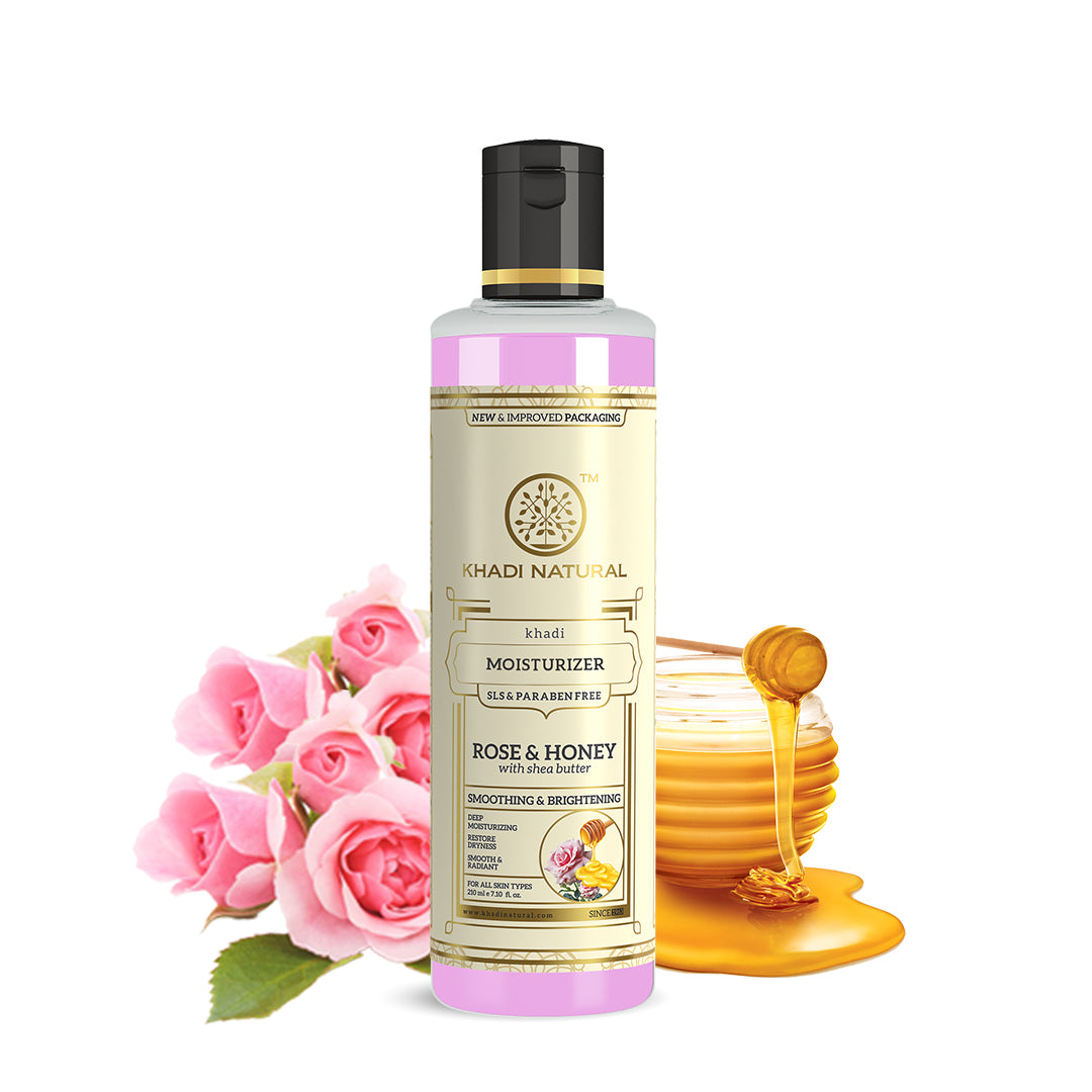 Khadi Natural Rose & Honey Moisturiser SLS & Paraben Free - 210ml Sale