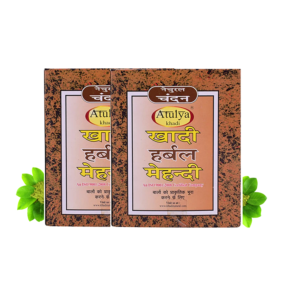 Khadi Natural Brown Mehndi for Hair Combo Pack Of 2 - 75gm Each