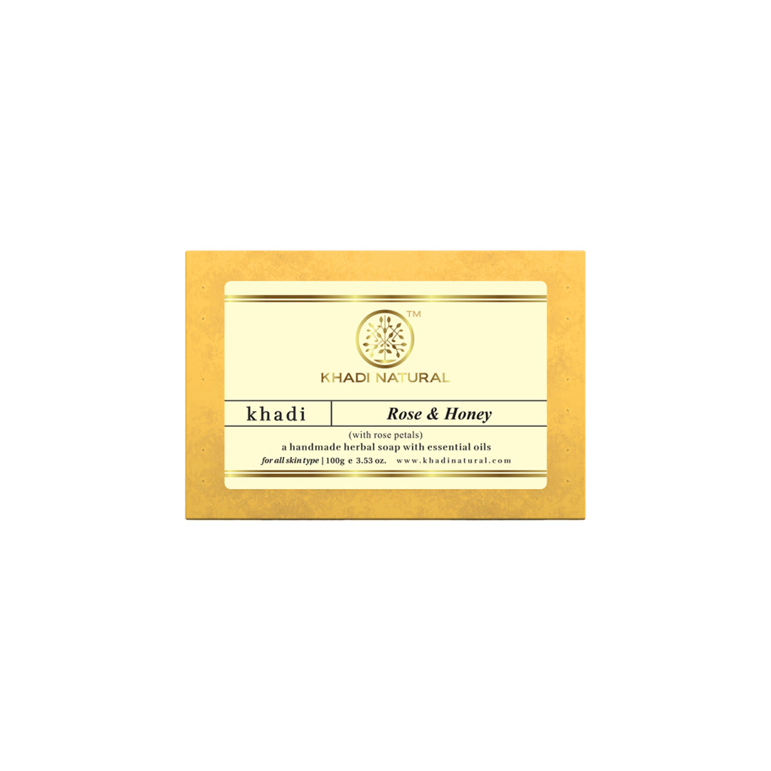 Khadi Natural Rose & Honey With Rose Petals Soap - 100gm