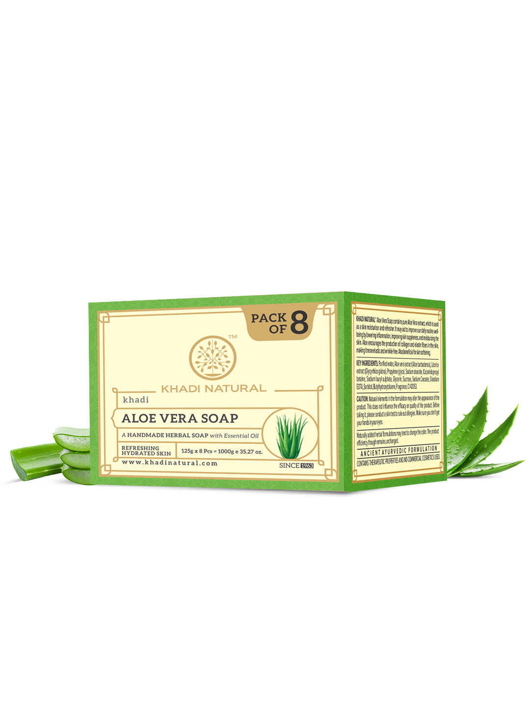 Khadi Natural Aloe Vera Soap Combo Value Pack of 8 - 125gm Each