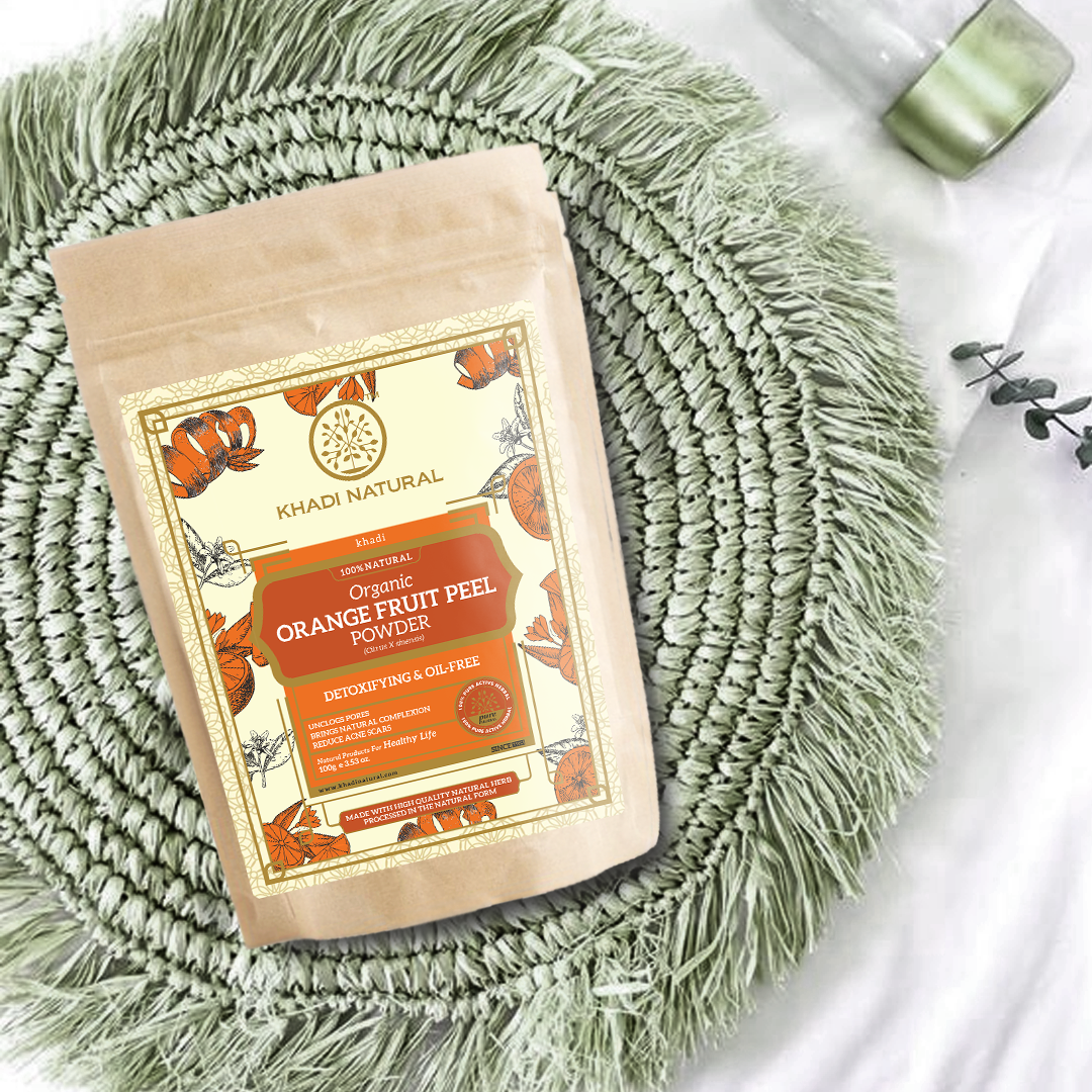 Khadi Natural Organic Orange Peel Powder For Hair Care - 100% Natural - 100gm