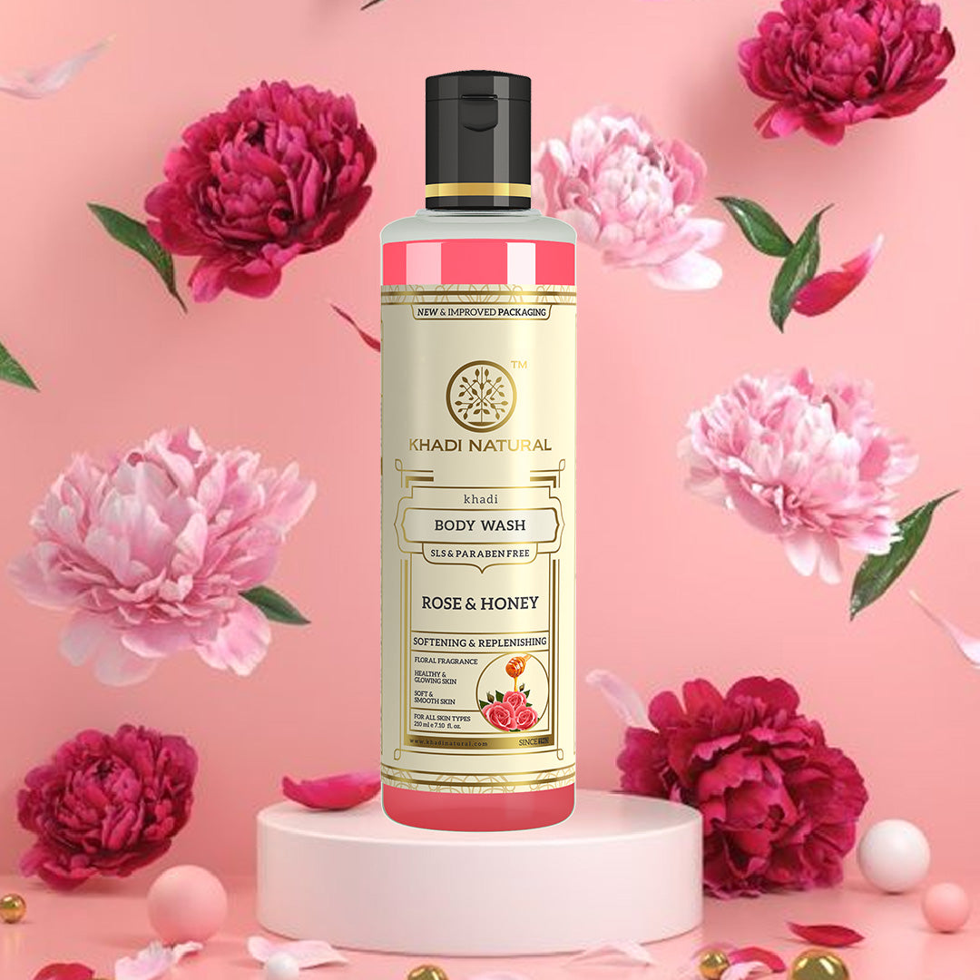Khadi Natural Rose & Honey Body Wash SLS & Paraben Free - 210ml Sale