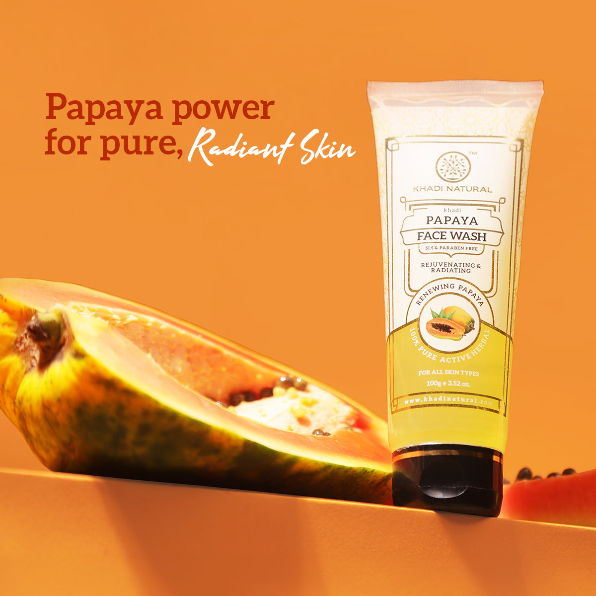 Khadi Natural Papaya Face Wash Sls & Paraben Free-100 g