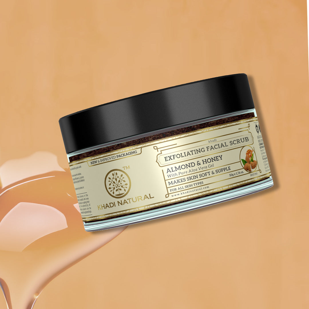 Khadi Natural Almond & Honey Facial Massage Gel with Scrub - 50gm