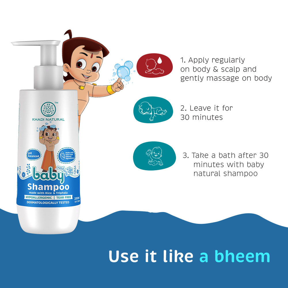 Khadi Natural Chota Bheem Baby Shampoo With Rice & Triphala-200 ml
