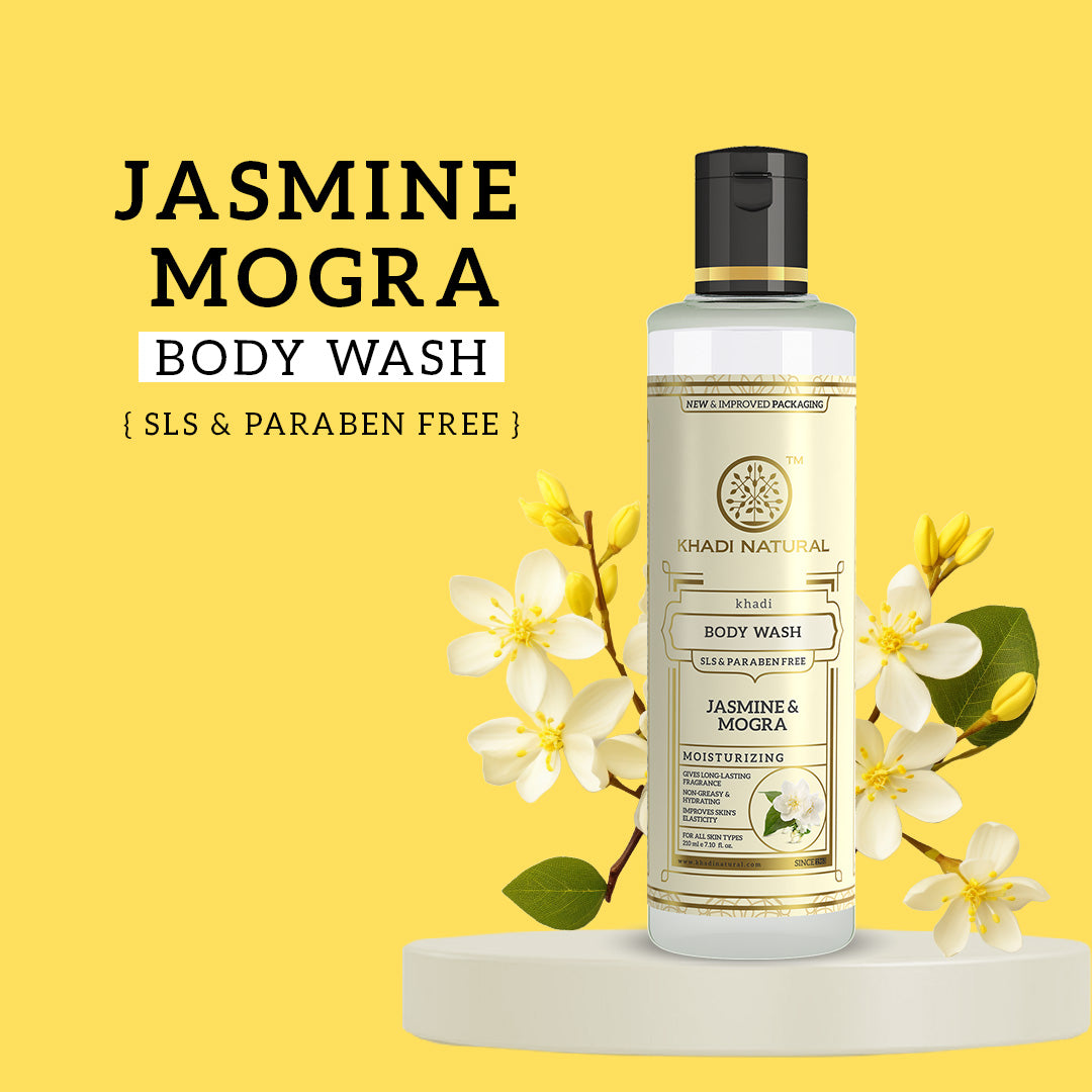 Khadi Natural Jasmine & Mongra Body Wash SLS & Paraben Free - 210ml