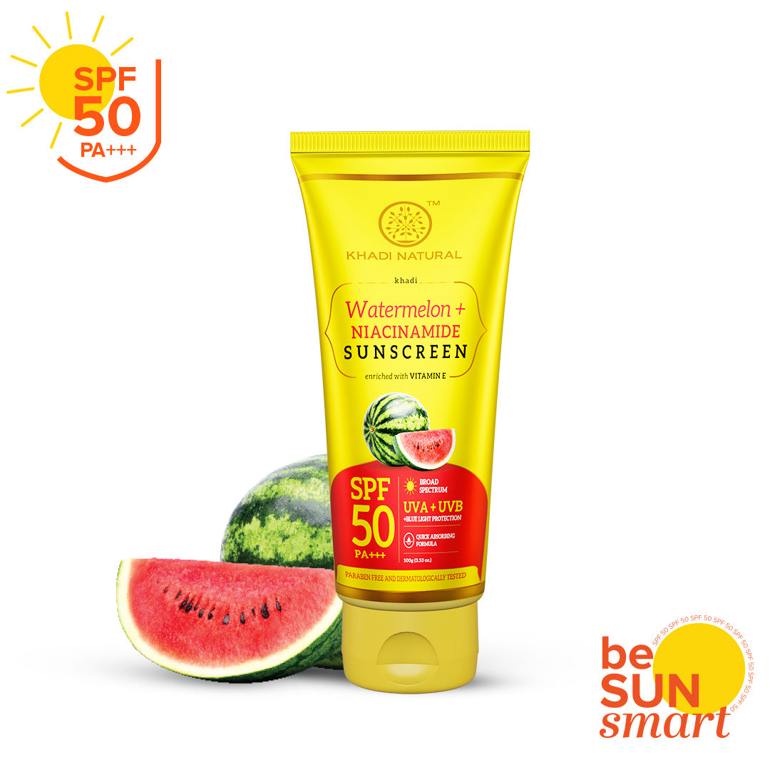 Khadi Natural Watermelon + Niacinamide Sunscreen Aqua Gel SPF 50 PA+++