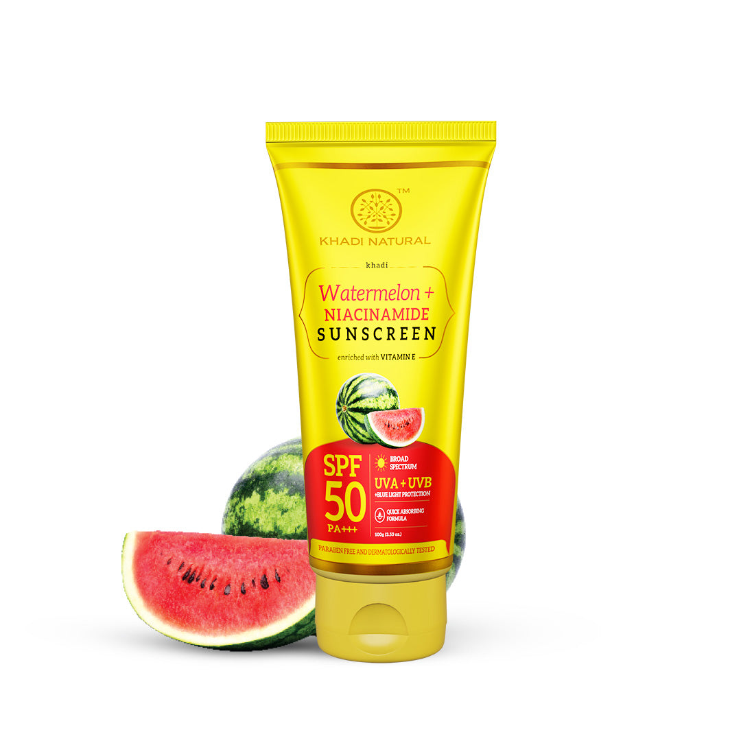 Khadi Natural Watermelon + Niacinamide Sunscreen Aqua Gel SPF 50 PA+++ 100gm Sale