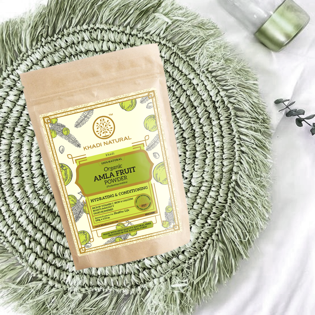 Khadi Natural Organic Amla Fruit Powder For Hair Care - 100% Natural - 100gm