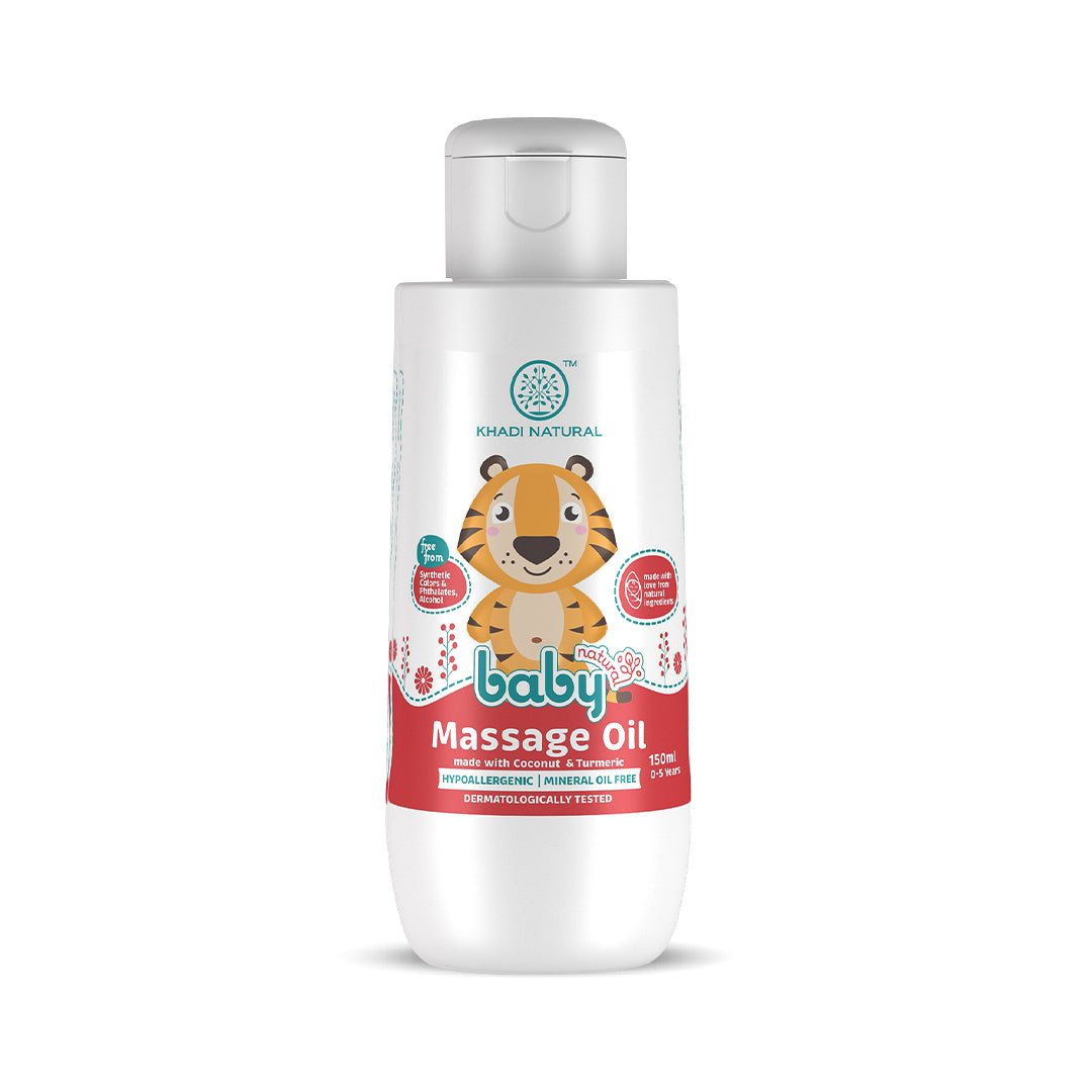 Khadi Natural Baby Massage Oil with Coconut and Turmeric for Nourishing Skin - 150ml