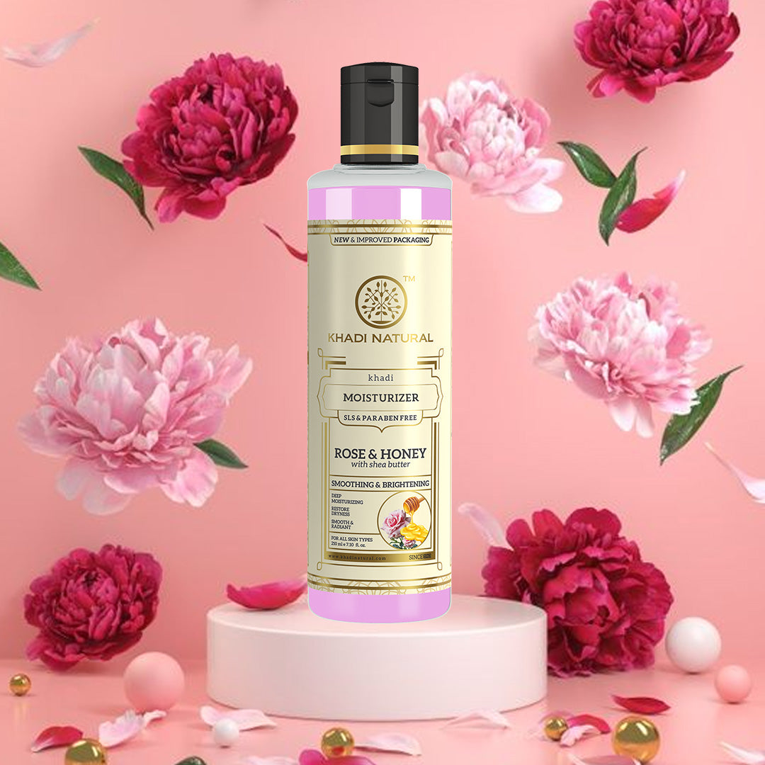Khadi Natural Rose & Honey Moisturiser SLS & Paraben Free - 210ml Sale