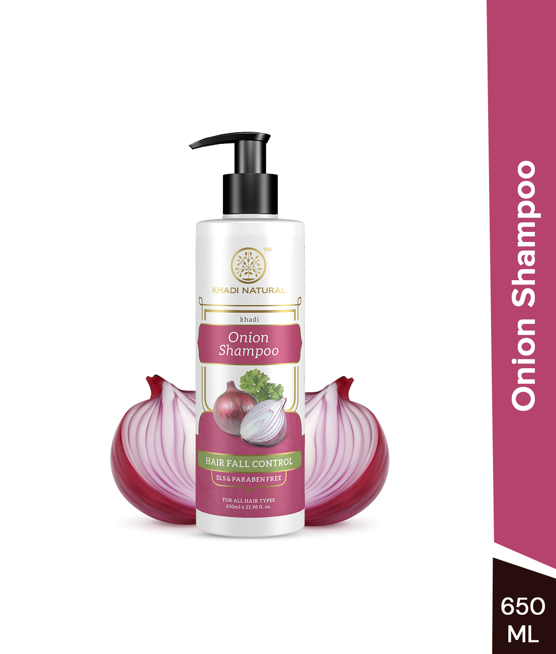Khadi Natural Onion Shampoo For Hair Fall Control SLS & Paraben Free – 650ml