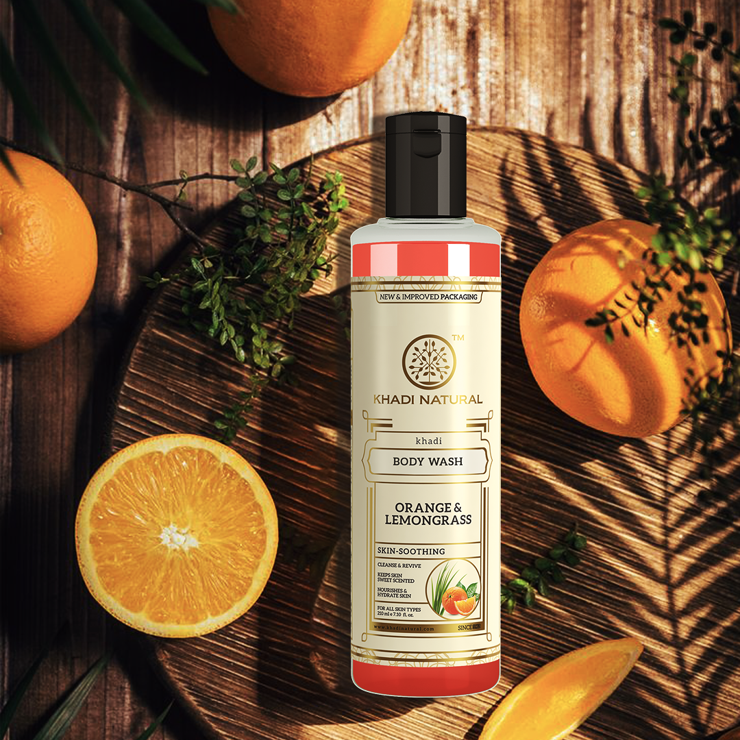Khadi Natural Orange and Lemongrass Body Wash - 210ml