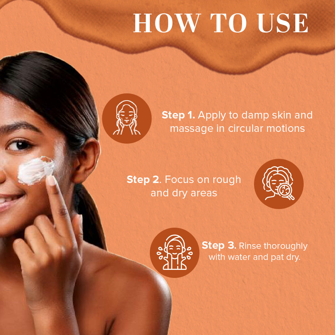 Khadi Natural Apricot & Walnut Face Cream Scrub with Rose - 100gm