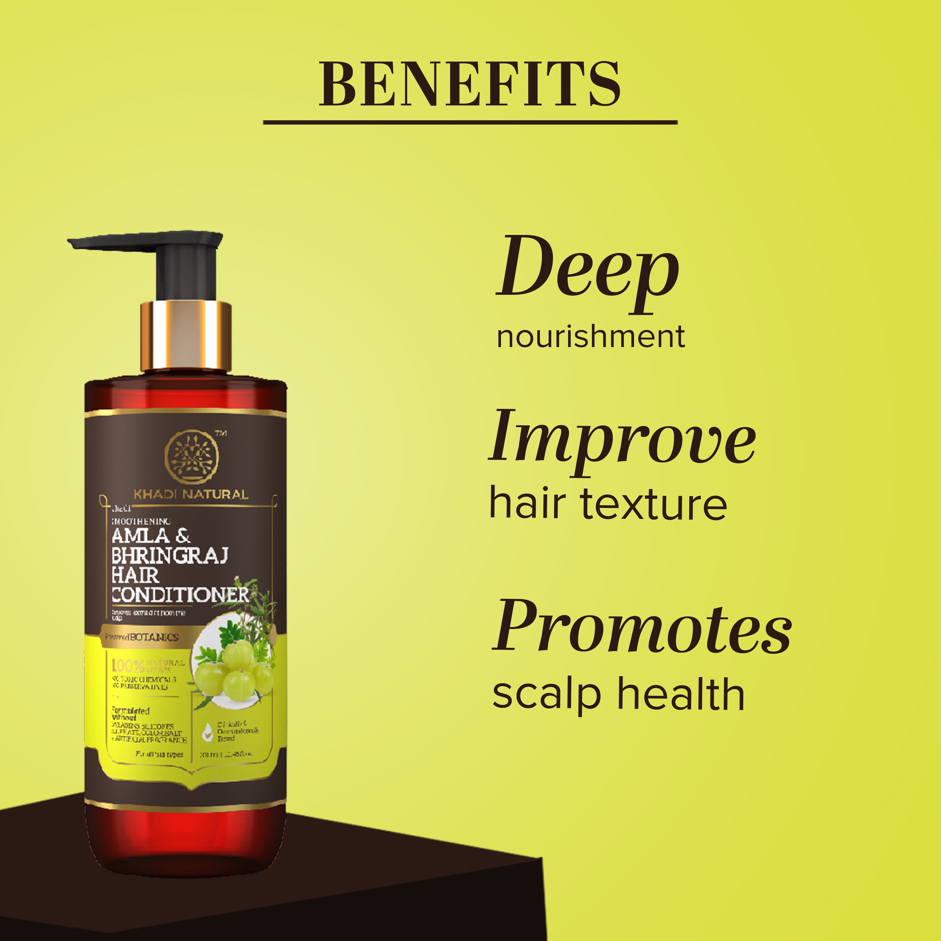 Khadi Natural Amla & Bhringraj Hair Conditioner - Paraben, Silicones, Sulphate, Color, Salt & Artificial Fragrance Free - 310ml