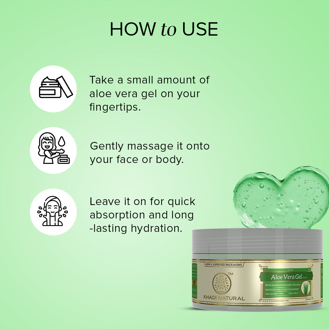 Khadi Natural Aloe vera - green gel Combo Pack Of 2 β 100gm Each Sale