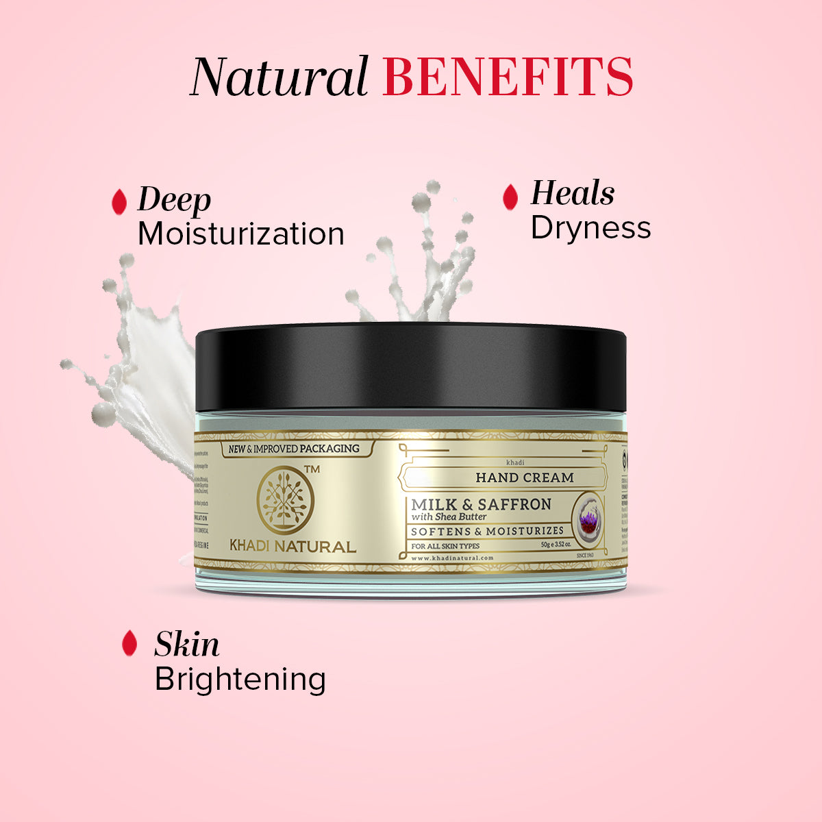 Khadi Natural Milk & Saffron Hand Cream - 50gm