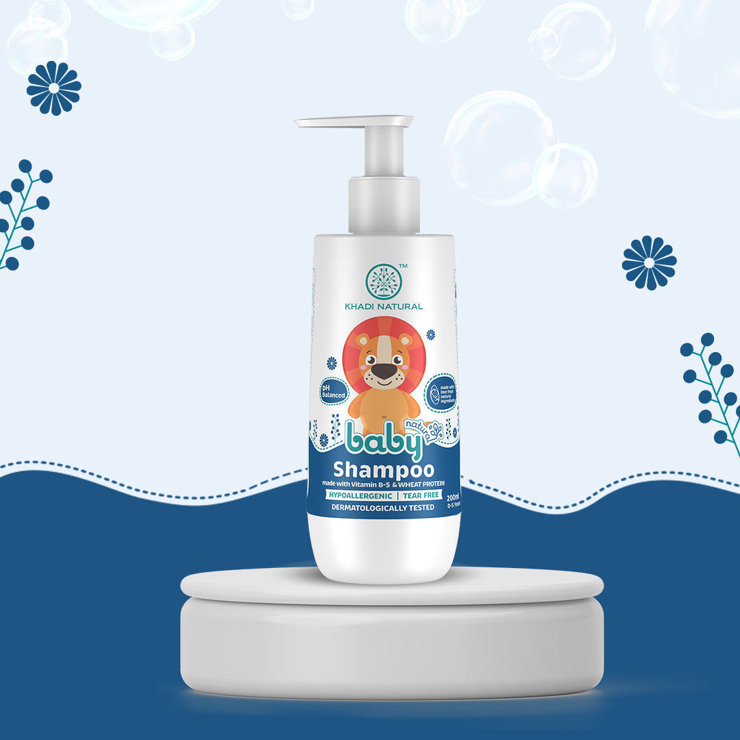 Khadi Natural Baby Hair Cleanser Made With Vitamin B-5 and Wheat Protein, Mild Baby Shampoo, 200ml