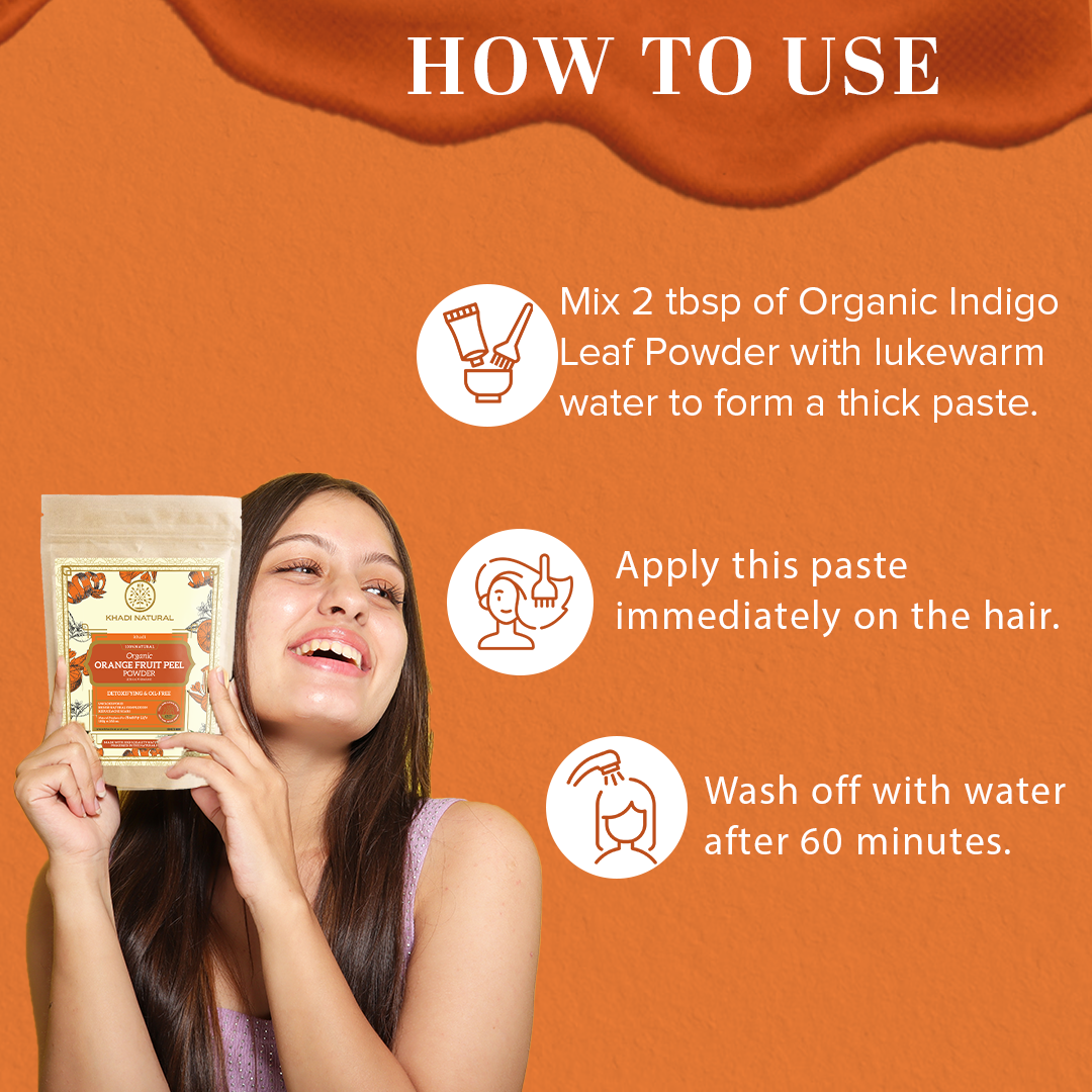 Khadi Natural Organic Orange Peel Powder For Hair Care - 100% Natural - 100gm