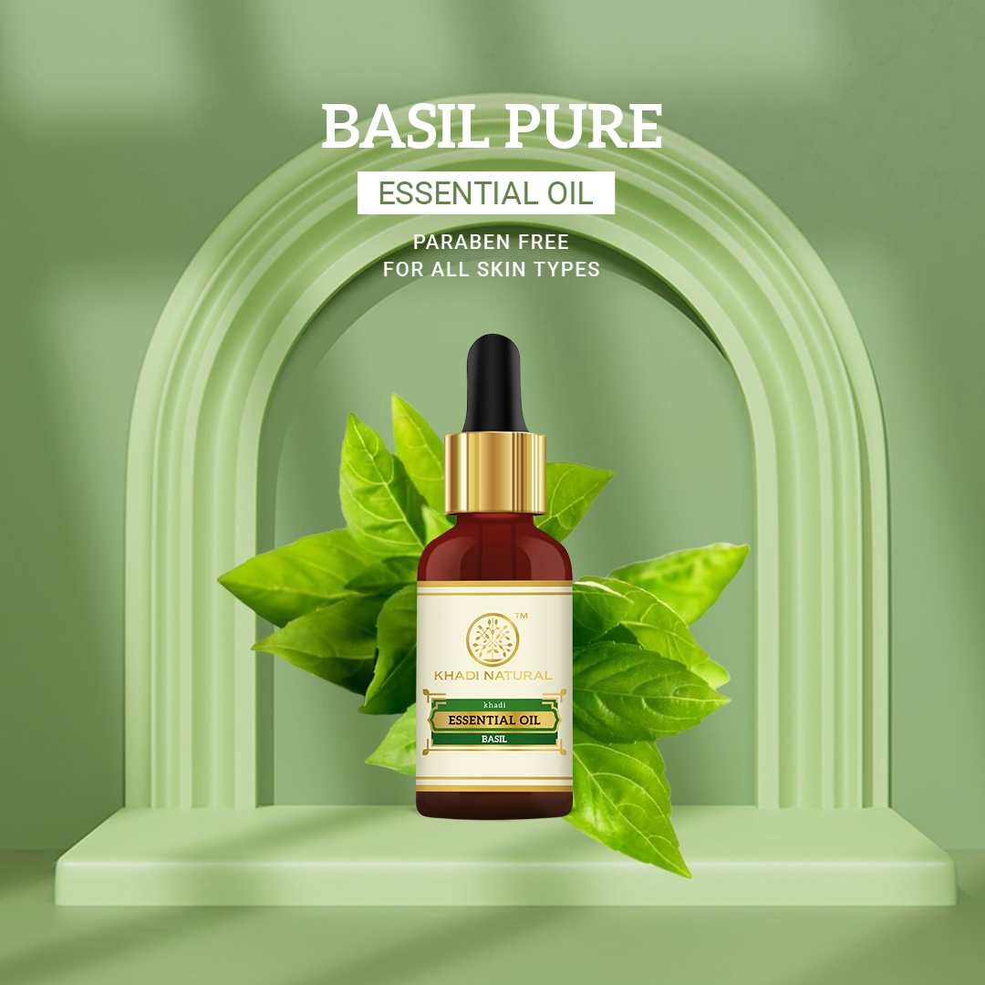 Khadi Natural Basil - Pure Essential Oil - 15ml