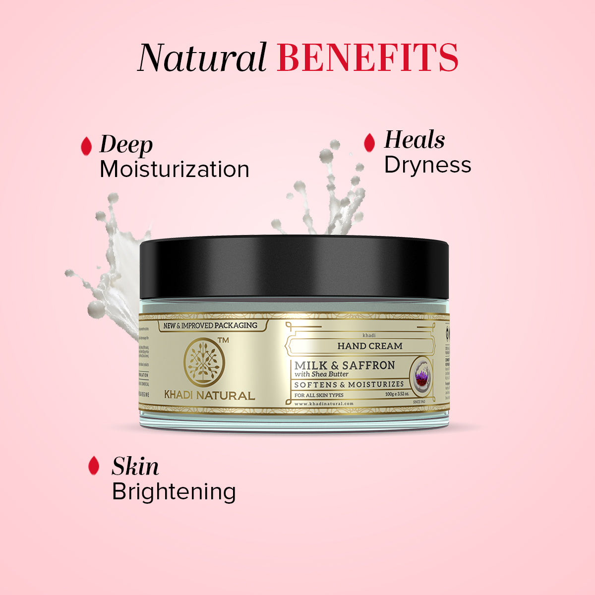 Khadi Natural Hand Cream Milk & Saffron with Sheabutter - 100gm