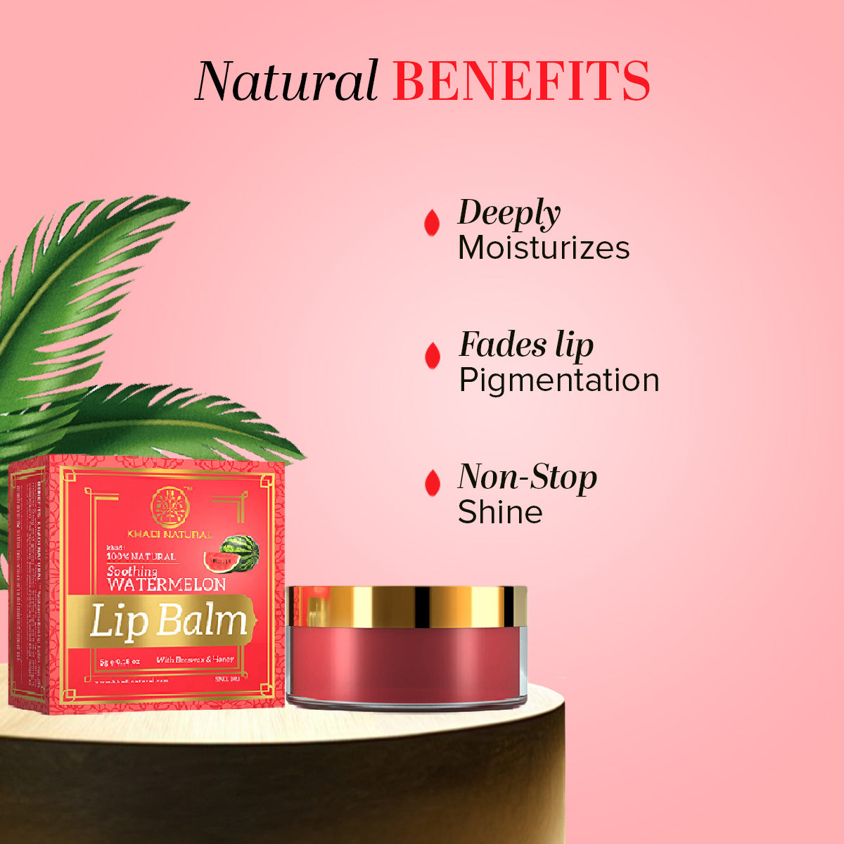 Khadi Natural Watermelon Lip Balm - 5gm