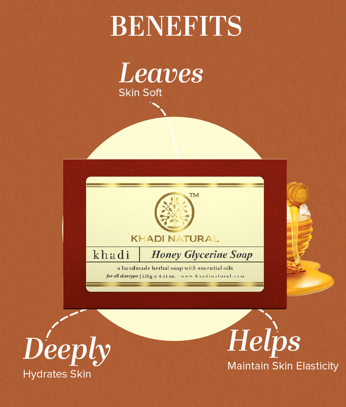 Khadi Natural Honey Glycerine Soap 125gm