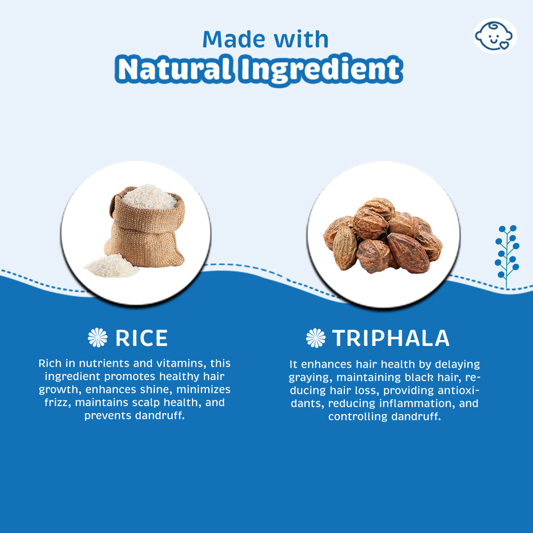 Khadi Natural Baby Hair Cleanser Made with Rice and Triphala, Tear-free Baby Shampoo - 200ml