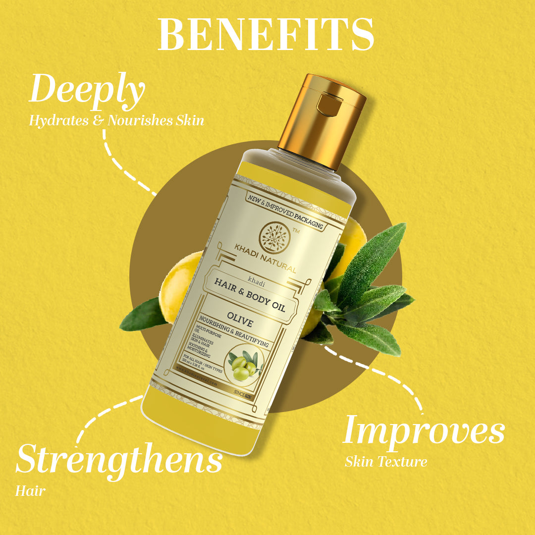 Khadi Natural Olive Oil for Hair & Body - 100ml