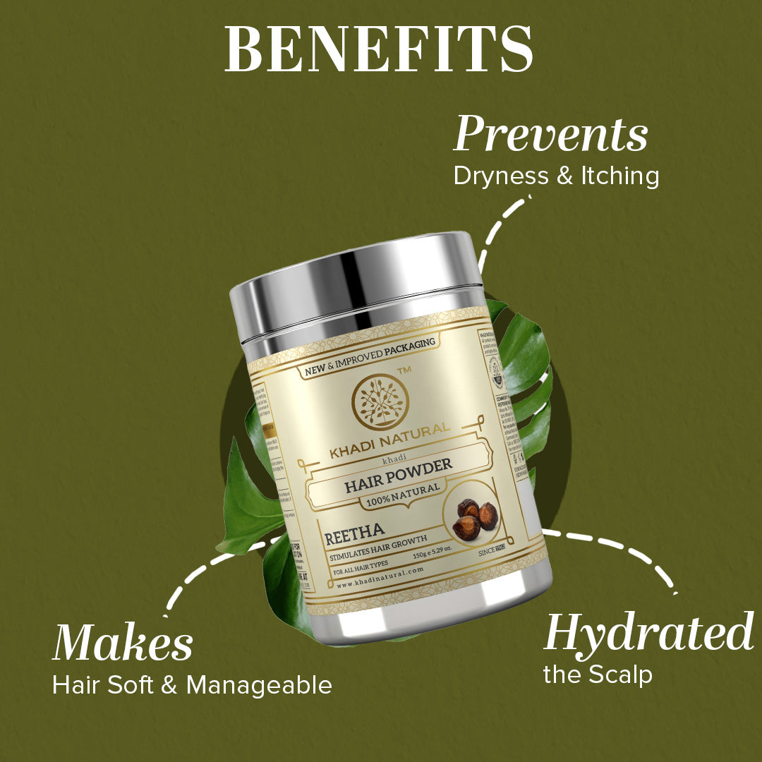 Khadi Natural Organic Reetha Powder For Hair Cleanser - 150gm