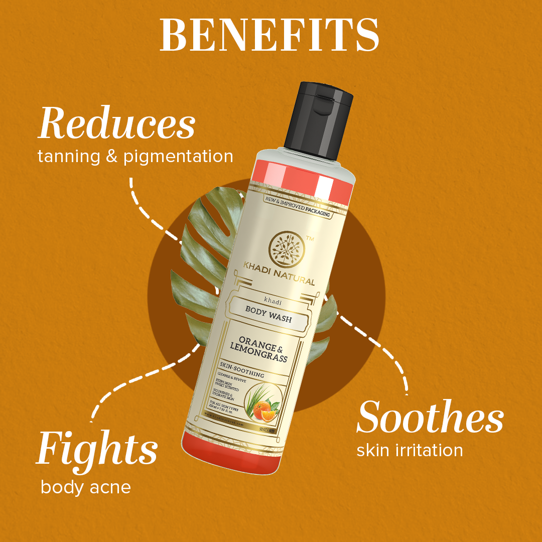 Khadi Natural Orange and Lemongrass Body Wash - 210ml