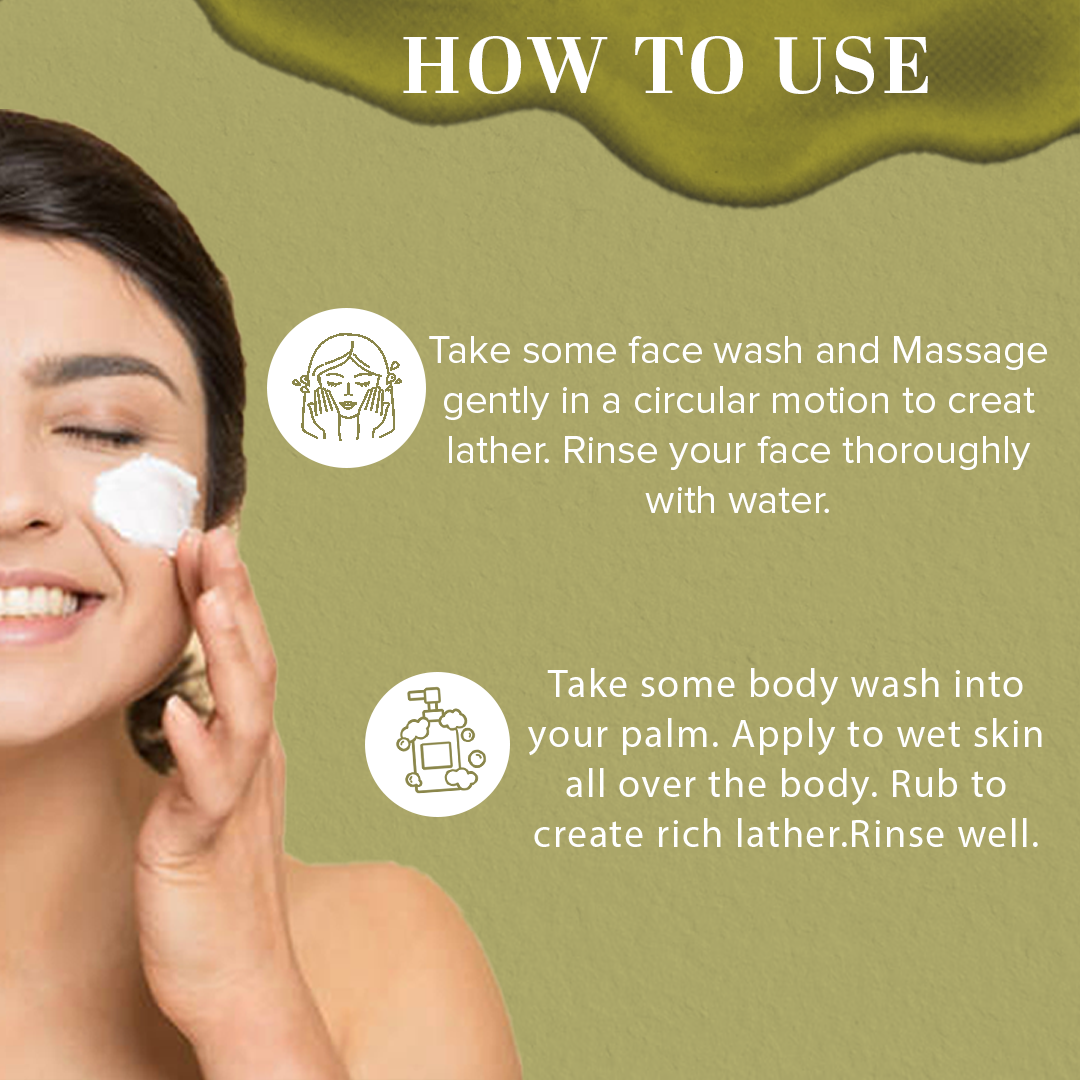 Khadi Natural Herbal Face Wash & Sandalwood & Turmeric Body Wash – Combo Pack of 2 - 210ml Each