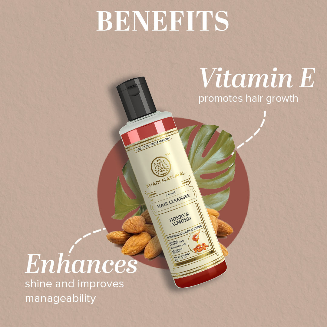 Khadi Natural Honey & Almond Hair Cleanser - 210ml