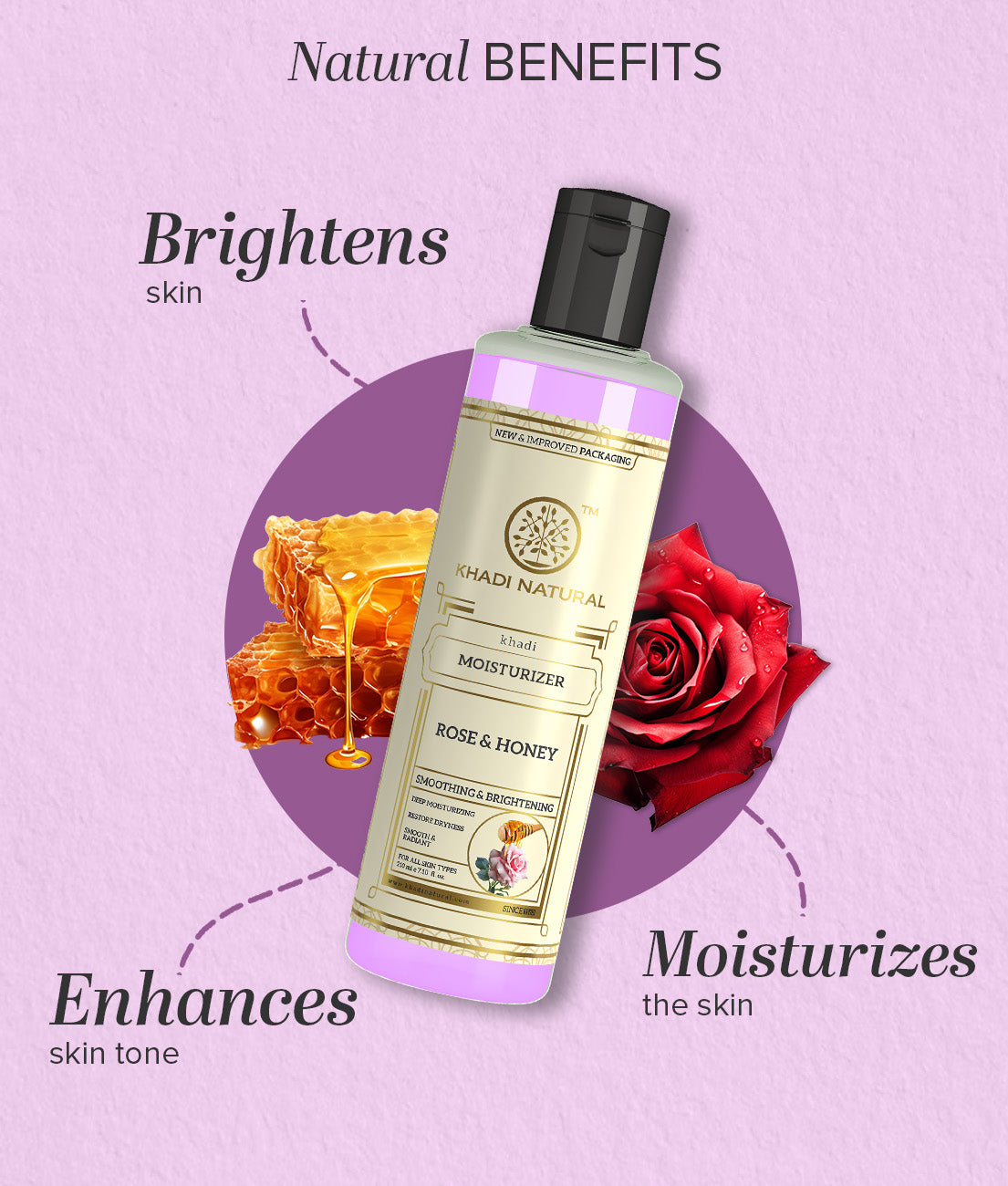 Khadi Natural Rose & Honey Moisturizer - 210ml