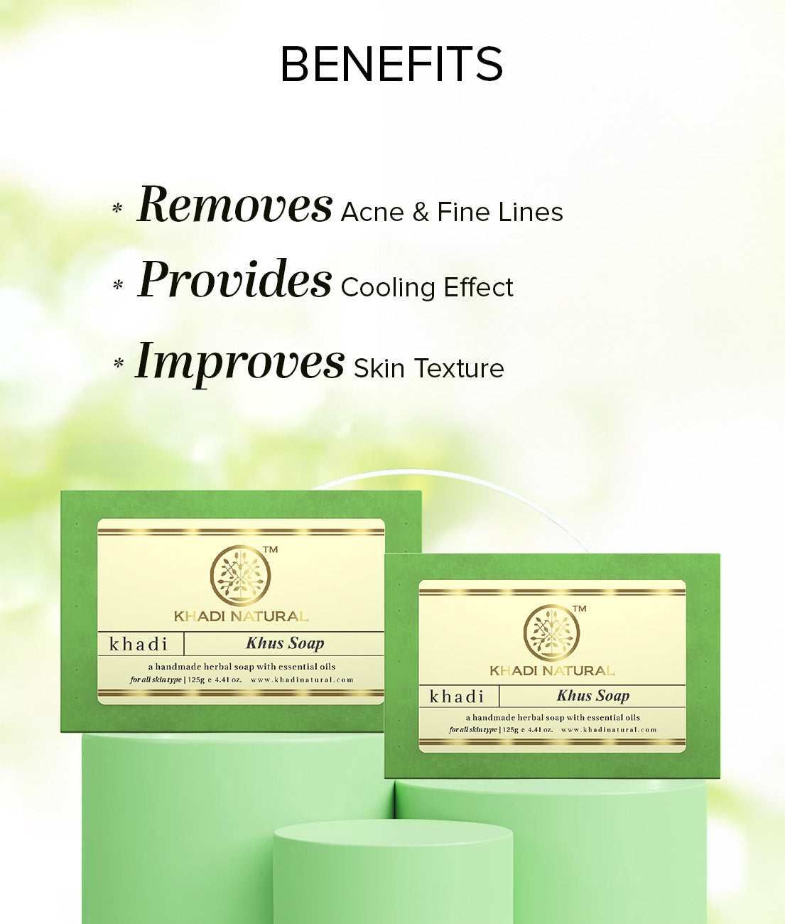 Khadi Natural Herbal Khus Soap - 125gm
