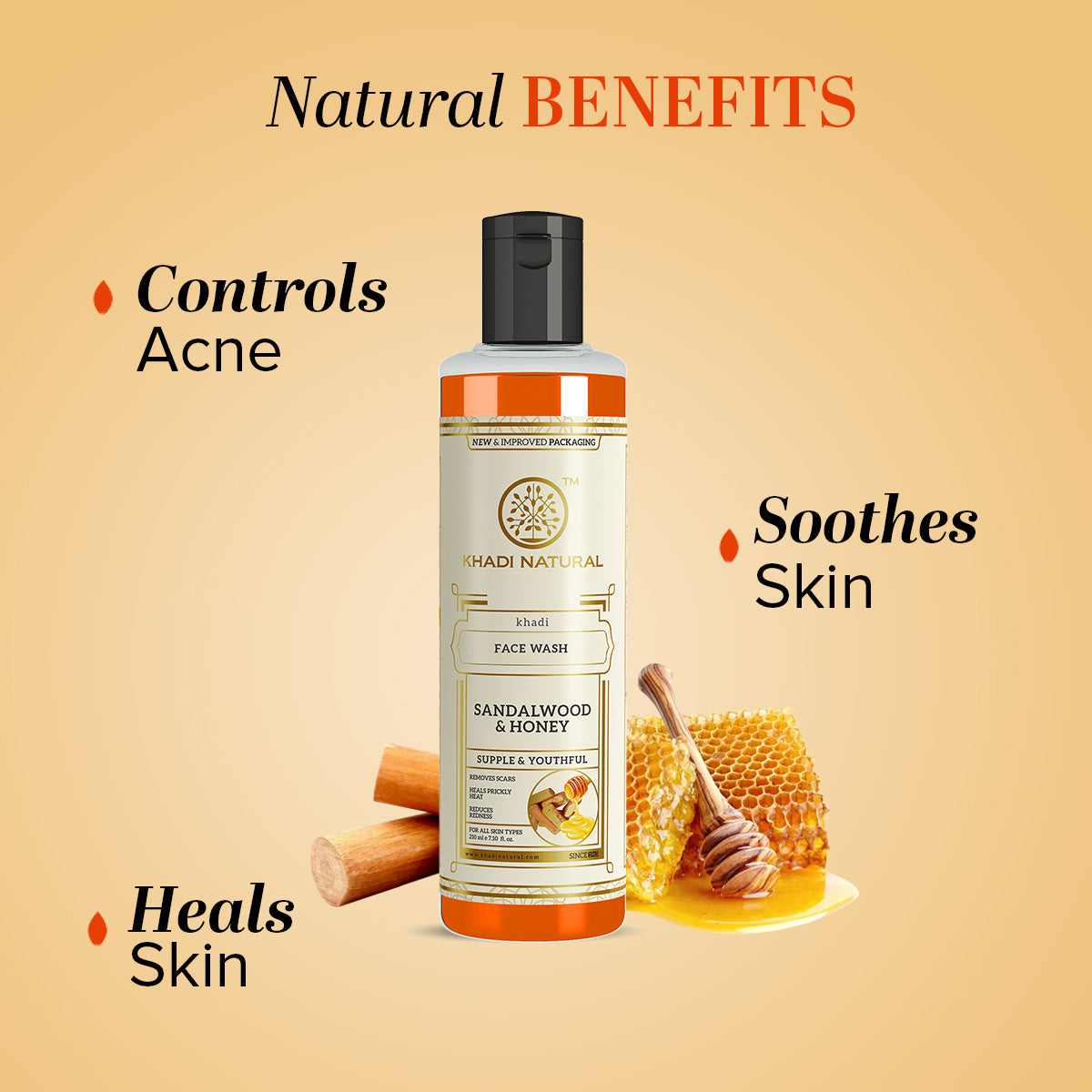 Khadi Natural Sandalwood & Honey Face Wash - 210gm